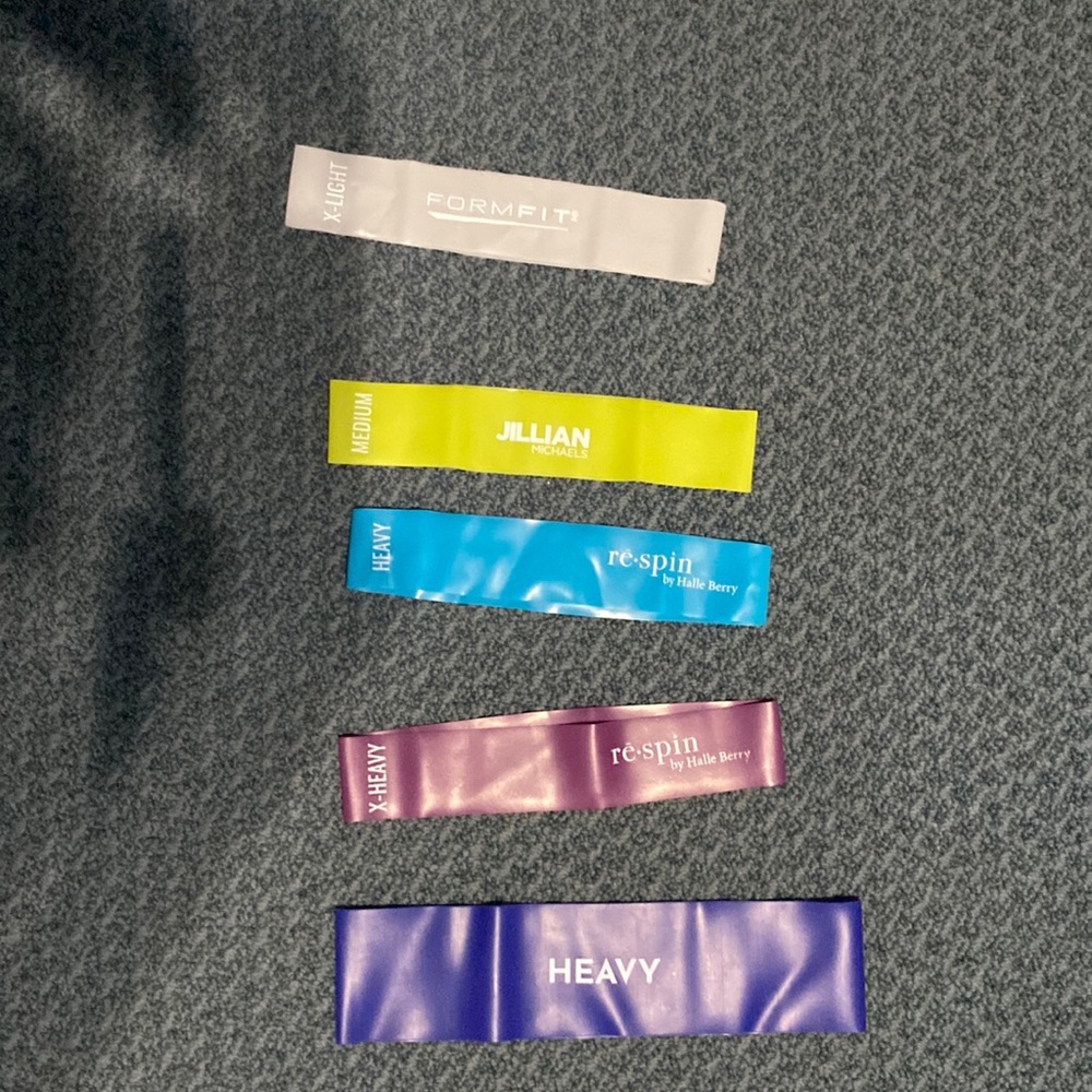 Five resistant workout bands